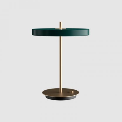 Asteria table 2307 stolní lampa s USB, tmavě zelená/mosaz, Umage