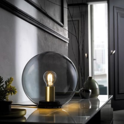 Dini 50282 skleněná stolní lampa ve tvaru koule E27, 25 cm, Fischer & Honsel