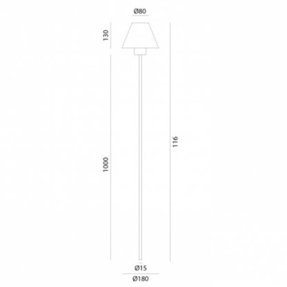 Fiordo 1165 mm, venkovní stojací lampa z mosazi a mědi Il Fanale
