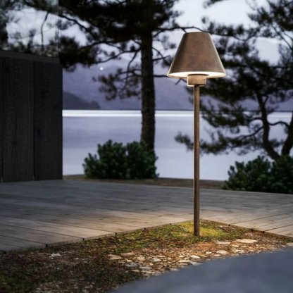 Fiordo 670 mm, zahradní stojací svítidlo z mosazi a mědi, Il Fanale