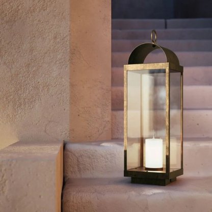 Laterne 790 mm, elegantní kovová lucerna s imitací svíčky, Il Fanale