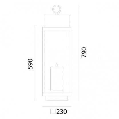Laterne 790 mm, elegantní kovová lucerna s imitací svíčky, Il Fanale
