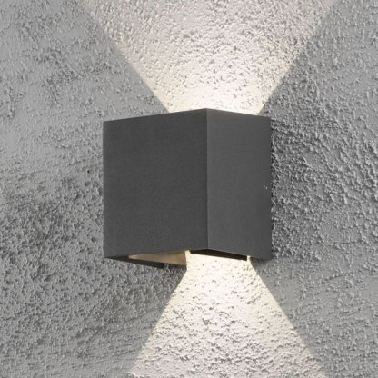 Venkovní nástěnné svítidlo Cremona LED 2x3W, antracit, IP54, Konstsmide