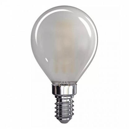 LED žárovka Filament Mini Globe matná 4W E14 teplá bílá, Emos
