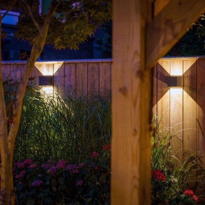 Mauri antracit, hranaté nástěnné svítidlo, LED 2 x 3W, 12V, teplá bílá, Garden Lights 2