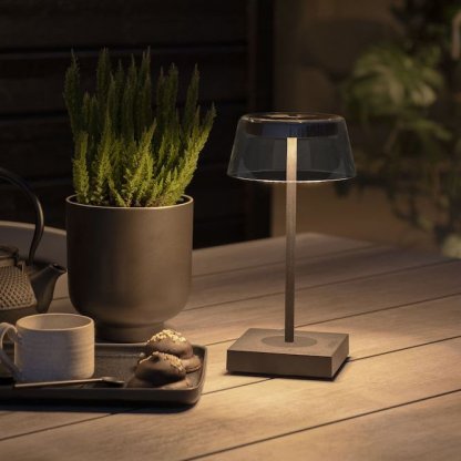 Moderní nabíjecí stolní lampa Scilla černá, Konstsmide