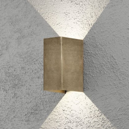 Mosazné venkovní nástěnné světlo Cremona LED 2x3W, Konstsmide