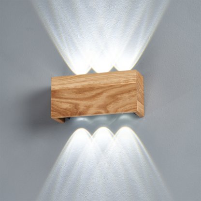 Nástěnné svítidlo Shine Wood z přírodního dubu, Fisher & Honsel