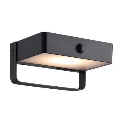 Nordlux Saulio Solar (černá) Venkovní nástěnná světla s čidlem hliník, plast IP44 2518251003