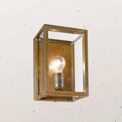 Quadro 170 mm, venkovní nástěnná lucerna z mosazi, Il Fanale
