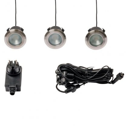 Set Larch LED teplá bílá - 3x venkovní zápustné svítidlo, transformátor, Garden Lights