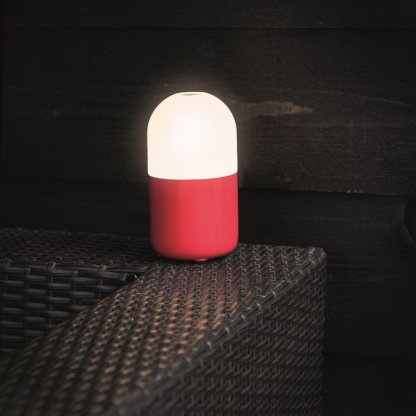 SMOOZ červená svítící fazole, stolní akumulátorové LED svítidlo, stmívatelné