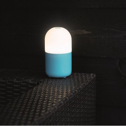SMOOZ modrá svítící fazole, stolní akumulátorové LED svítidlo, stmívatelné 2