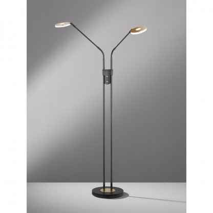 Stojací lampa Dent LED černozlatá, Fischer & Honsel 2