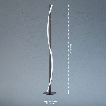 Stojací svítidlo Bridge černé 144,5 cm, Fischer & Honsel