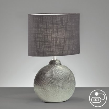 Stolní keramická lampa Foro střínbrná 39 cm, E14, Fischer & Honsel