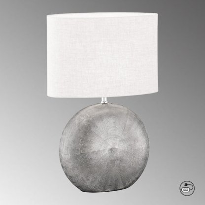 Stolní keramická lampa Tobse střínbrná 53 cm, E27, Fischer & Honsel 2