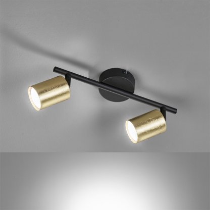 Stropní svítidlo Vano černozlaté 2x GU10 LED, Fischer & Honsel