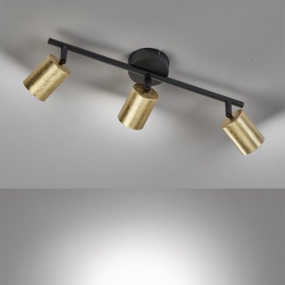 Stropní svítidlo Vano černozlaté 3x GU10 LED, Fischer & Honsel
