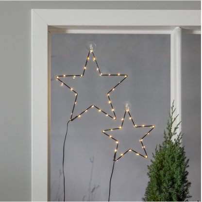 Světelná vánoční dekorace hvězdy na okno na baterie s časovačem, Star Trading 2