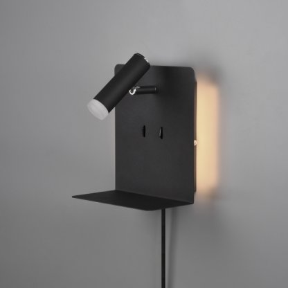 TRIO 222570232 Element, nástěnné LED světlo s poličkou v matné černé barvě