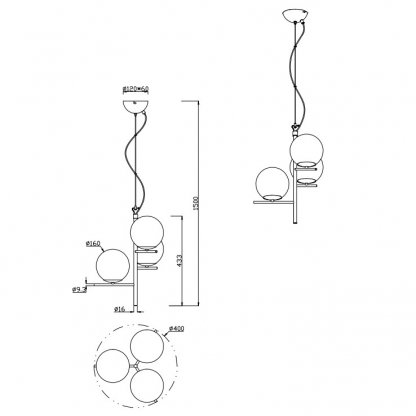 Trio Leuchten Hanglamp Pure 302000342, metaal antraciet, glas rookkleurig, excl. 3x E14 Trio Leuchten Hanglamp Pure 302000342, metaal antraciet, glas rookkleurig, excl. 3x E14
