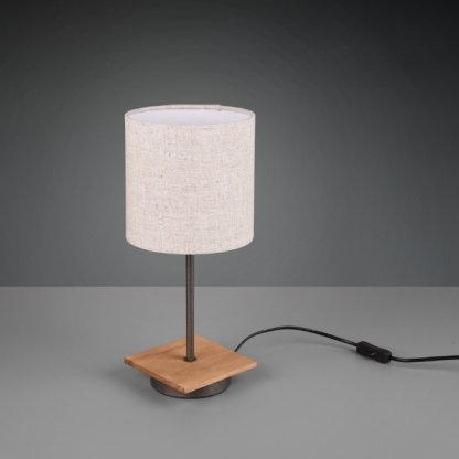 TRIO 502100130 Elmau, stolní lampička s textilním stínítkem v bílé barvě E14