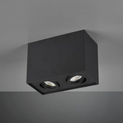 TRIO 613000232 Biscuit, stropní svítidlo v černé matné  barvě 2 x GU10 2
