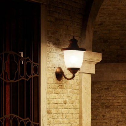Venezia, klasická nástěnná lucerna z mědi a mosazi, Il Fanale