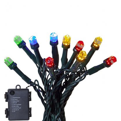 Venkovní LED řetěz na baterie, 6 m, 80 LED multicolor, 8 světelných funkcí, Star Trading