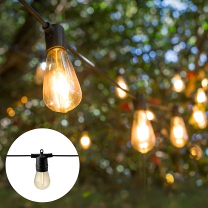 Venkovní LED řetěz žárovky filament na 12V, 5 m, teplá bílá, Garden Lights