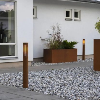 Venkovní sloupkové svítidlo rezavý design E27 Pistoia Konstsmide