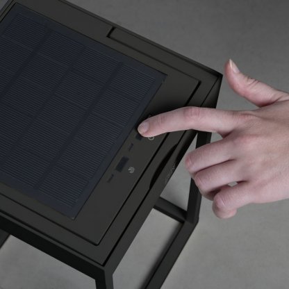 Venkovní solární LED lucerna s USB nabíjením Portofino černá, Konstsmide