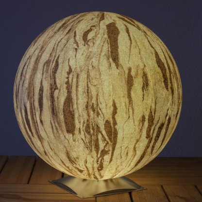 Epstein koule Sahara 30 cm s nerezovým podstavcem, venkovní světelný objekt z přírodního pískovce, E27