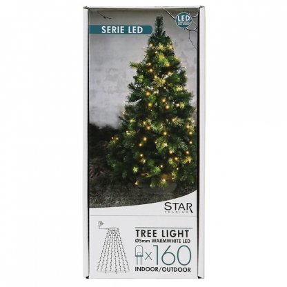 Venkovní vánoční osvětlení na strom, jednoduchá instalace, 160 LED teplá bílá, Star Trading