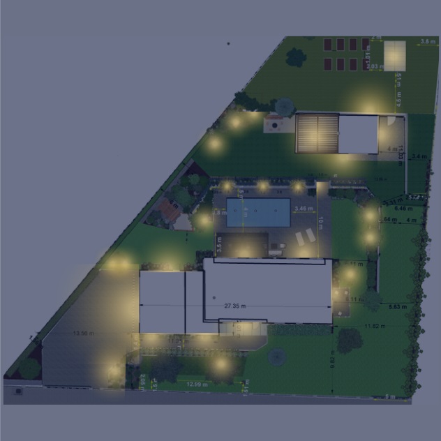 Návrh osvětlení zahrady HOLAS Lighting