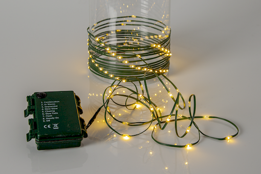 Dekorativní micro LED řetěz na baterie