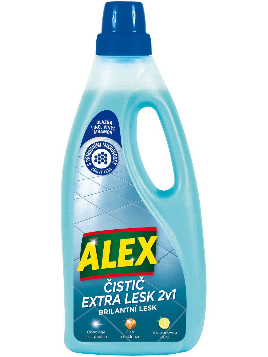 Alex čistič extra lesk 2 v 1 dlažba, lino, vinyl 750ml