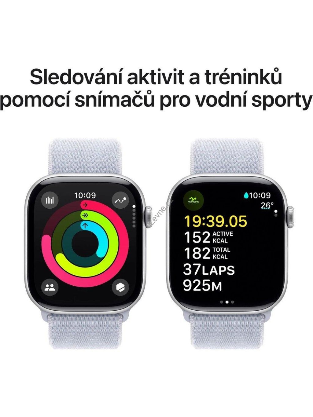 Apple Watch Series 10 GPS 42mm Stříbrný hliník s oblačně modrým provlékacím řemínkem