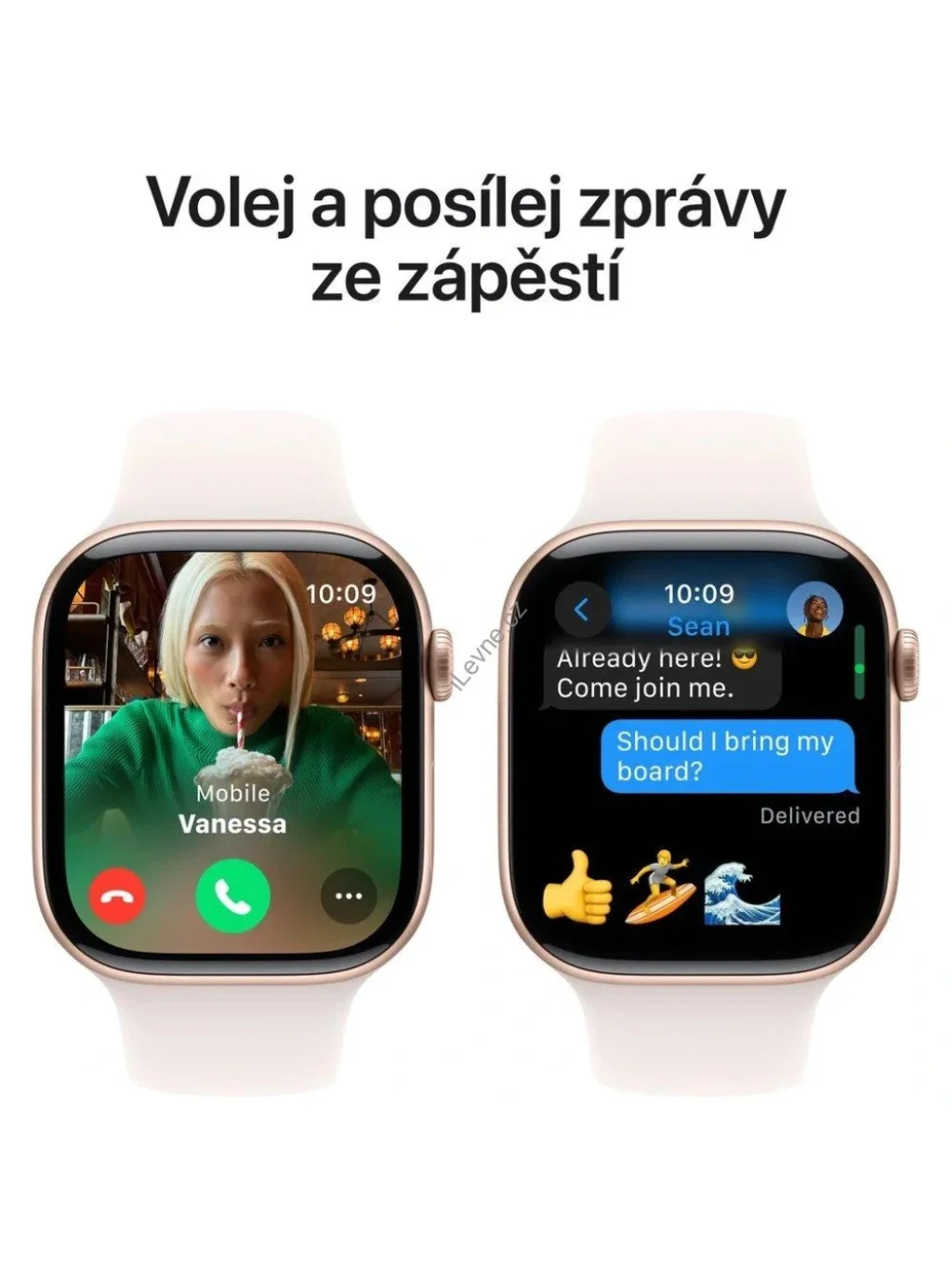 Apple Watch Series 10 GPS + Cellular 42mm Růžově zlatý hliník se světle ruměným sportovním řemínkem - M/L