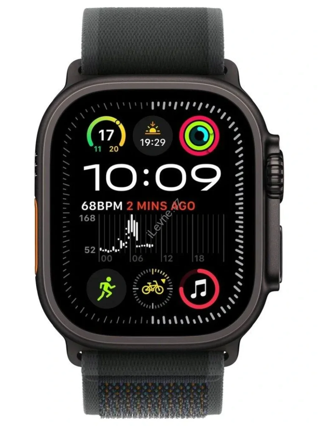 Apple Watch Ultra 2 49mm Černý titan s černým trailovým tahem - M/L