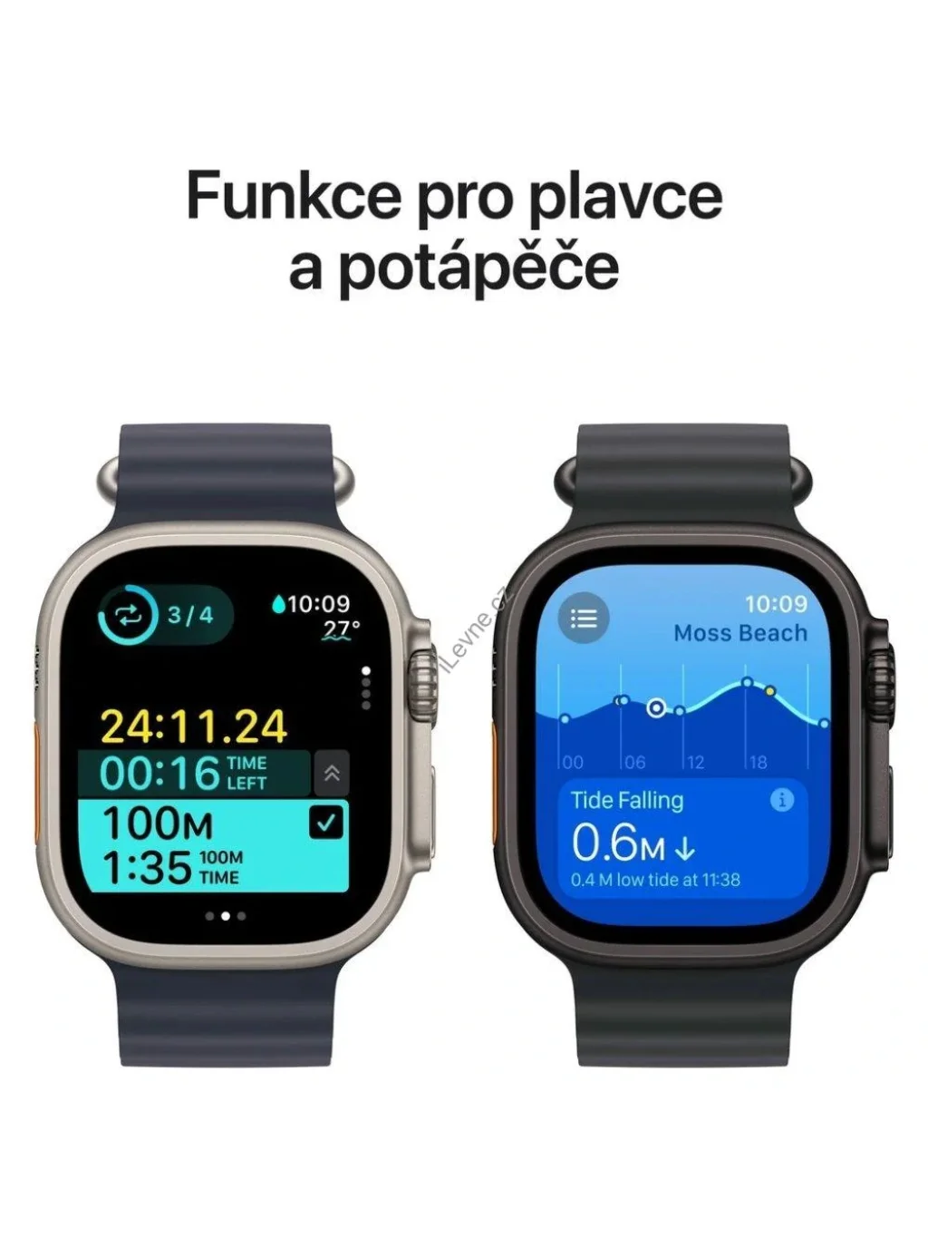 Apple Watch Ultra 2 49mm Černý titan s černým trailovým tahem - M/L