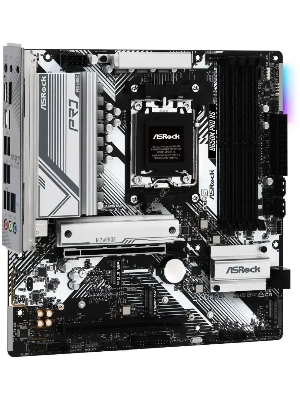 ASRock B650M Pro RS / AMD B650 / AM5 / 4x DDR5 DIMM / 3x M.2 / HDMI / DP / USB-C / mATX