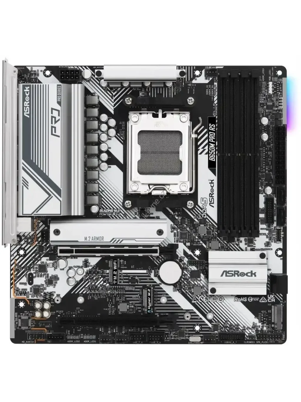 ASRock B650M Pro RS / AMD B650 / AM5 / 4x DDR5 DIMM / 3x M.2 / HDMI / DP / USB-C / mATX