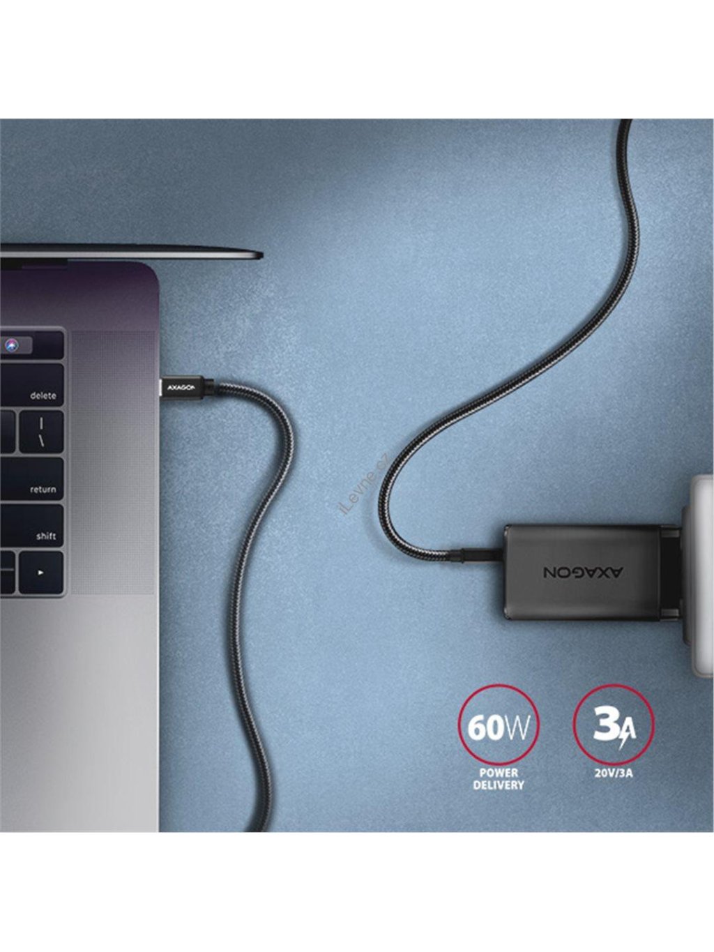 AXAGON BUCM3-CM30AB, SPEED kabel USB-C <-> USB-C, 3m, USB 3.2 Gen 1, PD 60W 3A, ALU, oplet, černý