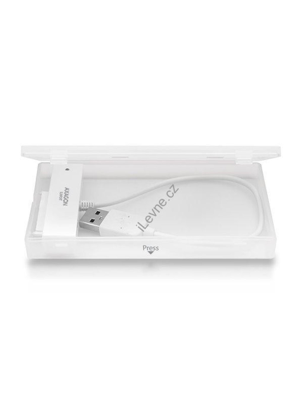 AXAGON pouzdro na 2,5" disk / ADSA-1S / USB 2.0 / SATA / USB-A / bílé