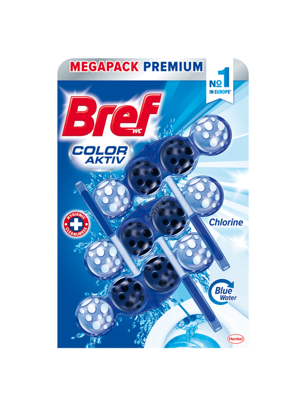 Bref WC Color Aktiv blok Blue Water Chlorine 3x50g