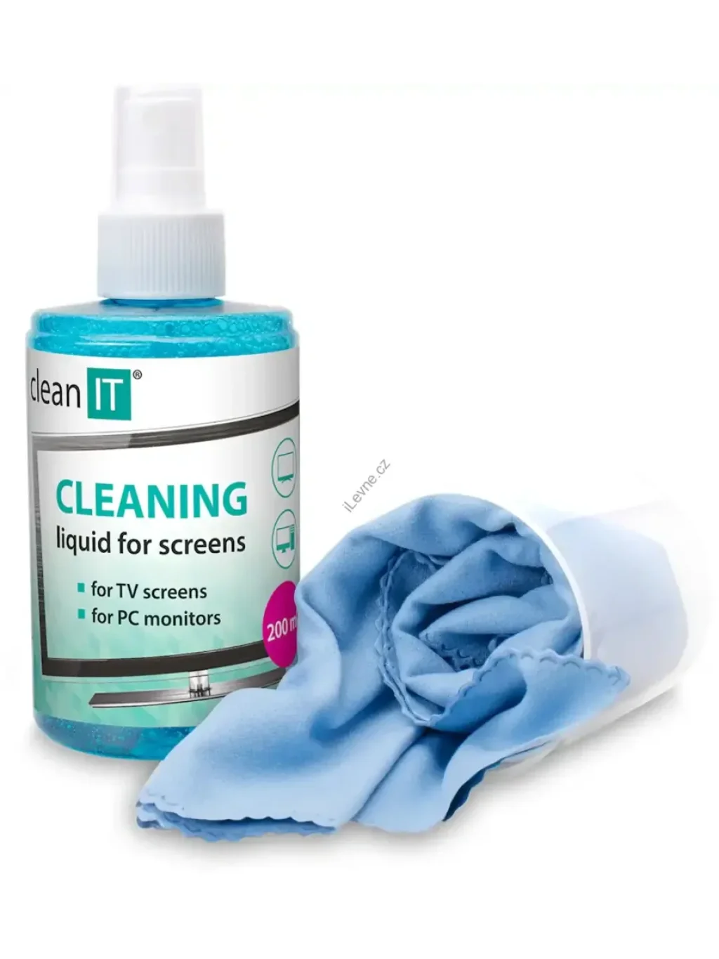 CLEAN IT čistící roztok na obrazovky s utěrkou, 200ml