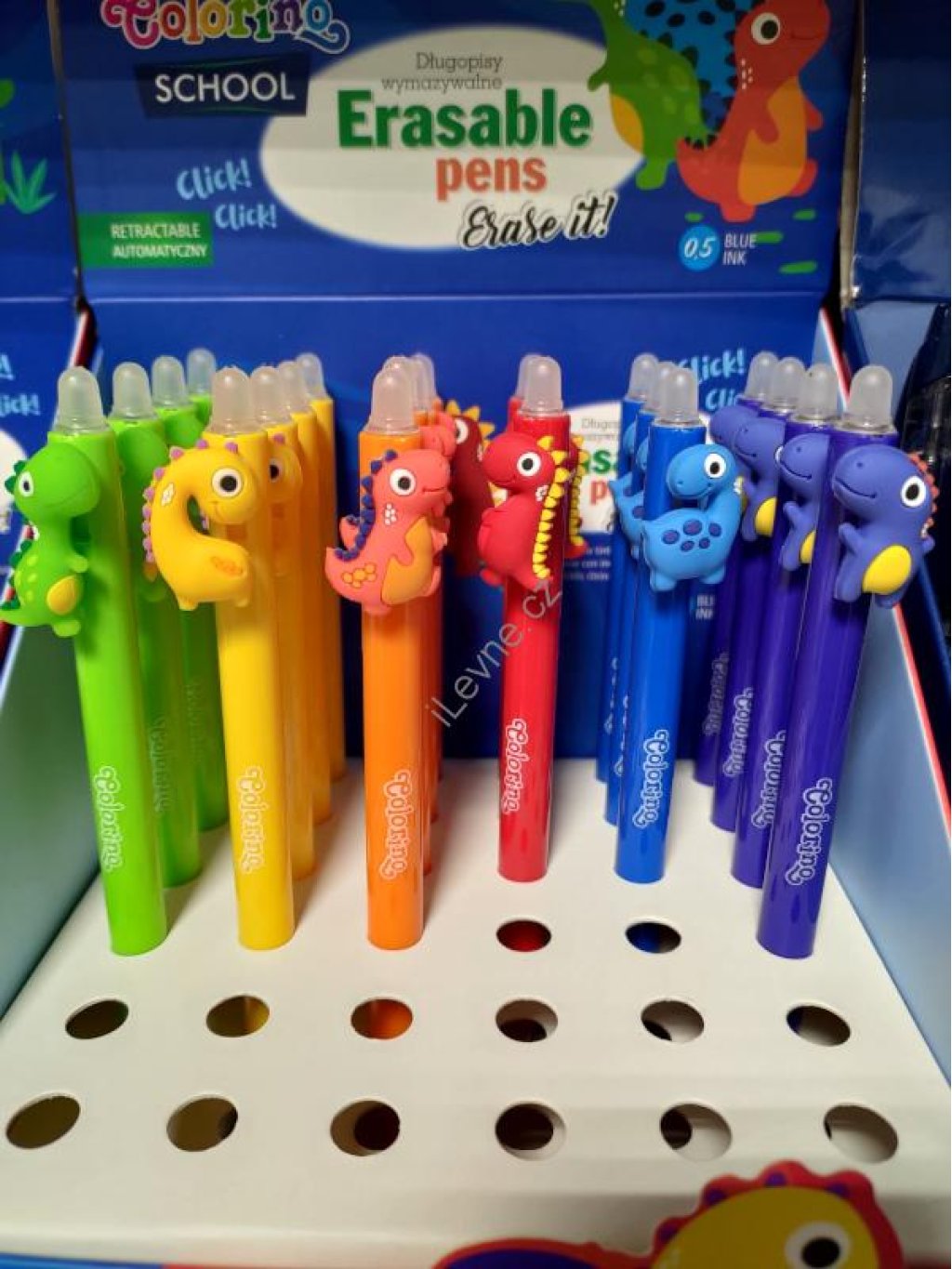 Colorino gumovatelné pero Dinosauři, modrá náplň