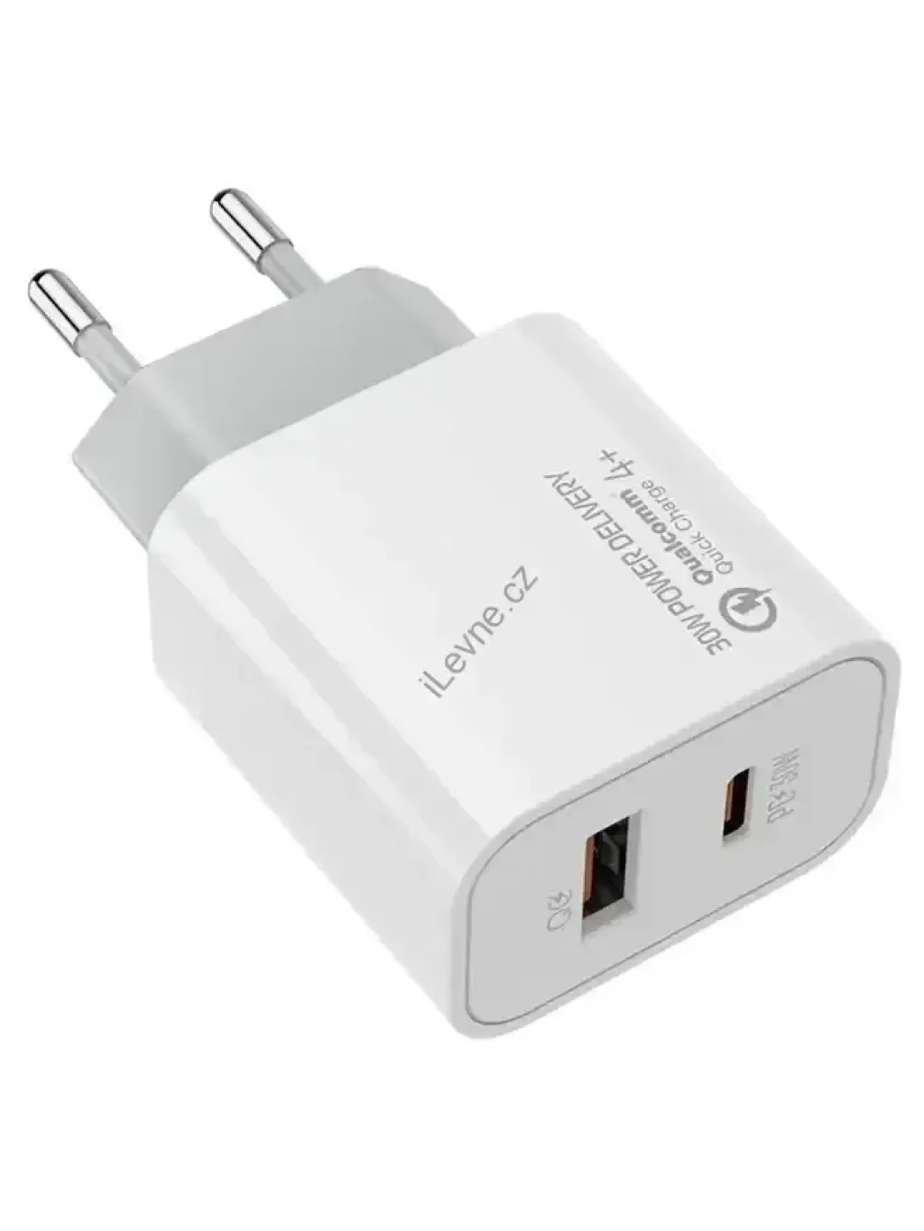 COLORWAY 1x USB a 1x USB-C/ turbo síťová nabíječka/ 30W/ 100V-240V/ Bílá